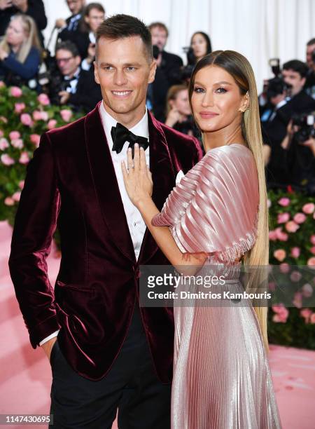 Gisele Bündchen and Tom Brady attend The 2019 Met Gala Celebrating Camp: Notes on Fashion at Metropolitan Museum of Art on May 06, 2019 in New York...