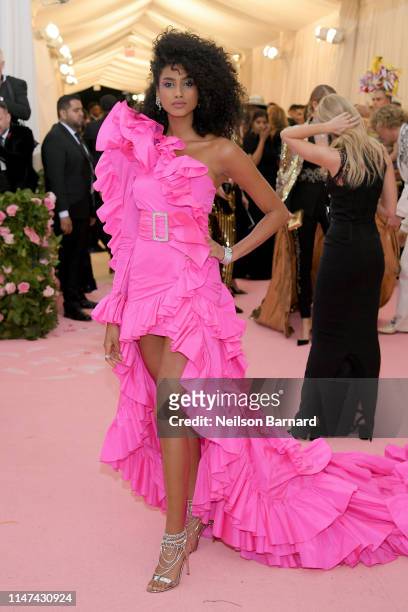Imaan Hammam attends The 2019 Met Gala Celebrating Camp: Notes on Fashion at Metropolitan Museum of Art on May 06, 2019 in New York City.