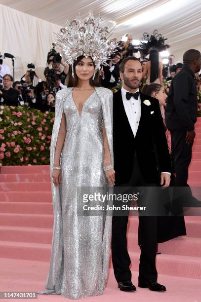 Tom Ford and Gemma Chan attend The 2019 Met Gala Celebrating Camp: Notes On Fashion at The Metropolitan Museum of Art on May 06, 2019 in New York...