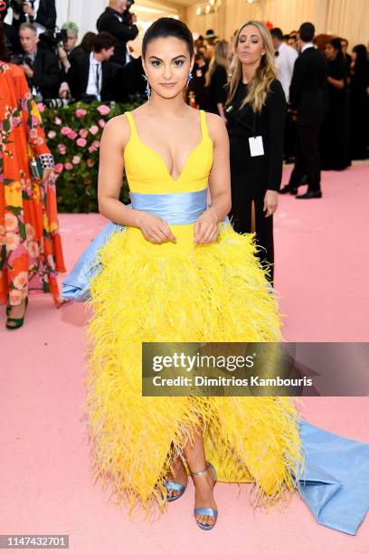 Camila Mendes attends The 2019 Met Gala Celebrating Camp: Notes on Fashion at Metropolitan Museum of Art on May 06, 2019 in New York City.