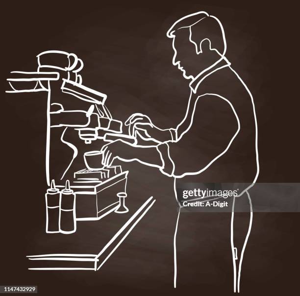 best espresso coffee in town chalkboard - espresso machine stock illustrations
