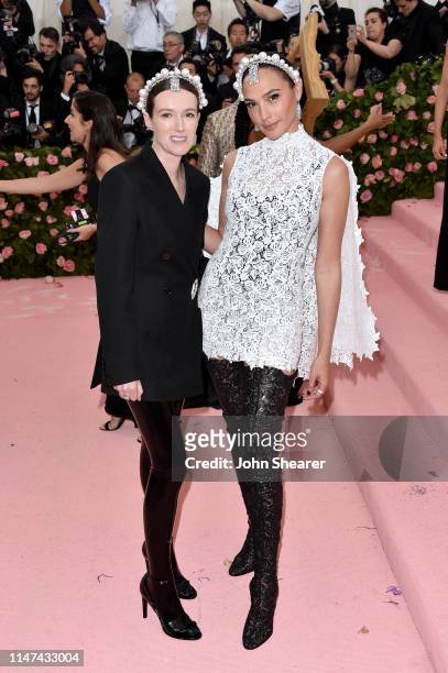 Gal Gadot and Clare Waight Keller attend The 2019 Met Gala Celebrating Camp: Notes on Fashion at Metropolitan Museum of Art on May 06, 2019 in New...