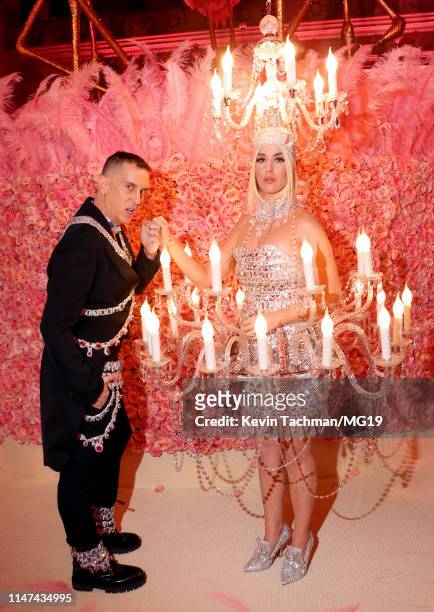 Jeremy Scott and Katy Perry attend The 2019 Met Gala Celebrating Camp: Notes on Fashion at Metropolitan Museum of Art on May 06, 2019 in New York...