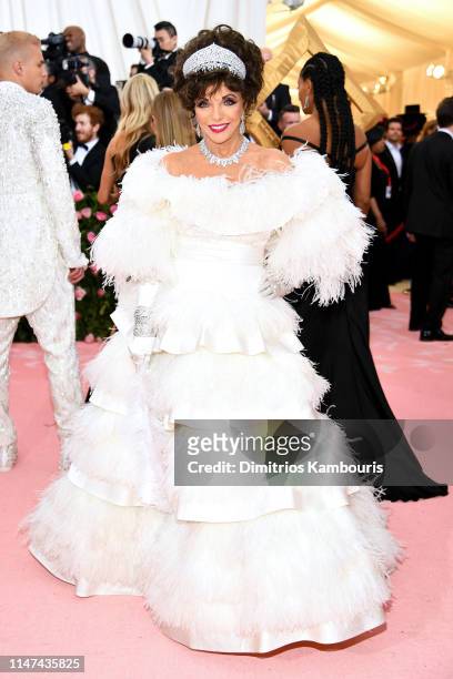 Joan Collins attends The 2019 Met Gala Celebrating Camp: Notes on Fashion at Metropolitan Museum of Art on May 06, 2019 in New York City.