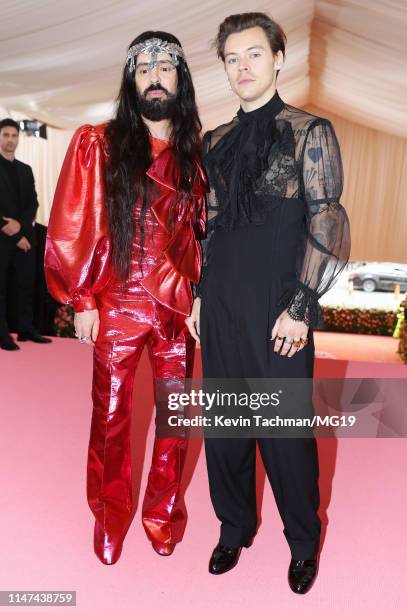 Alessandro Michele and Harry Styles attend The 2019 Met Gala Celebrating Camp: Notes on Fashion at Metropolitan Museum of Art on May 06, 2019 in New...