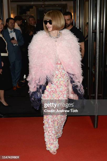 Anna Wintour departs The Mark Hotel for the 2019 'Camp: Notes on Fashion' Met Gala on May 06, 2019 in New York City.