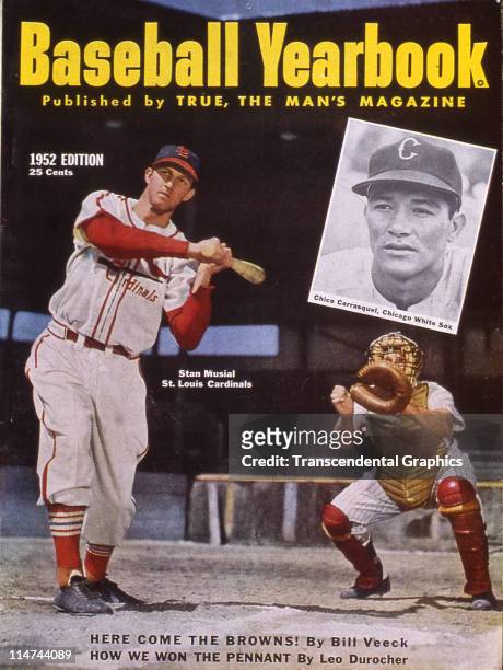Stan Musial graces the cover of Baseball Yearbook, 1952.
