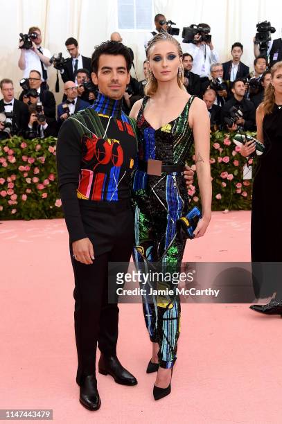 Joe Jonas and Sophie Turner attend The 2019 Met Gala Celebrating Camp: Notes on Fashion at Metropolitan Museum of Art on May 06, 2019 in New York...