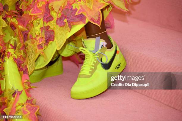 Serena Williams, shoe detail, attends The 2019 Met Gala Celebrating Camp: Notes on Fashion at Metropolitan Museum of Art on May 06, 2019 in New York...