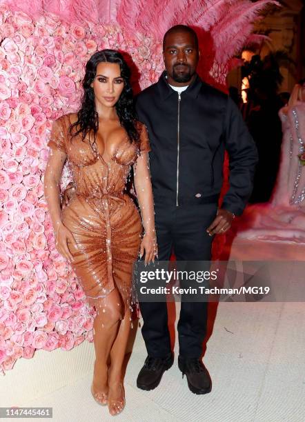 Kim Kardashian West and Kanye West attend The 2019 Met Gala Celebrating Camp: Notes on Fashion at Metropolitan Museum of Art on May 06, 2019 in New...