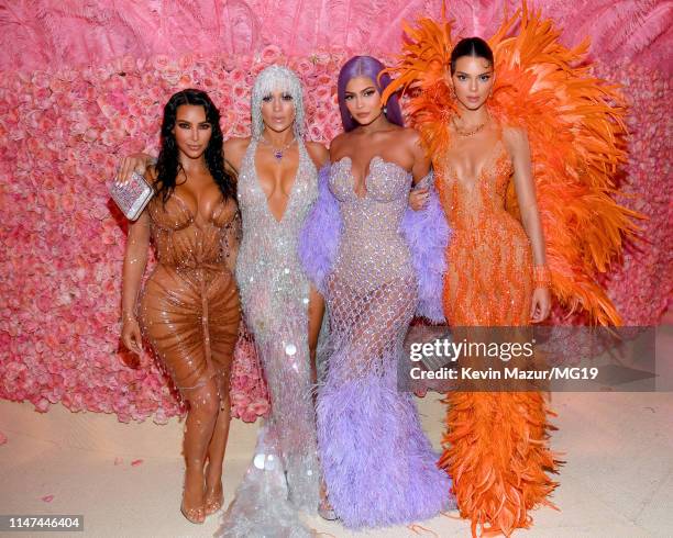 Kim Kardashian West, Jennifer Lopez, Kylie Jenner, and Kendall Jenner attend The 2019 Met Gala Celebrating Camp: Notes on Fashion at Metropolitan...