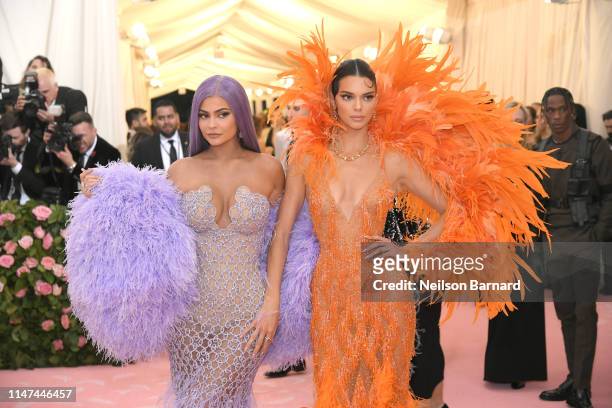 Kylie Jenner and Kendall Jenner attend The 2019 Met Gala Celebrating Camp: Notes on Fashion at Metropolitan Museum of Art on May 06, 2019 in New York...