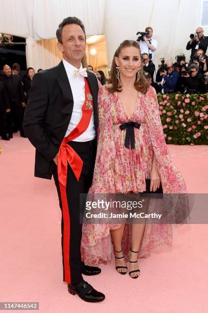 Seth Meyers and Alexi Ashe attend The 2019 Met Gala Celebrating Camp: Notes on Fashion at Metropolitan Museum of Art on May 06, 2019 in New York City.