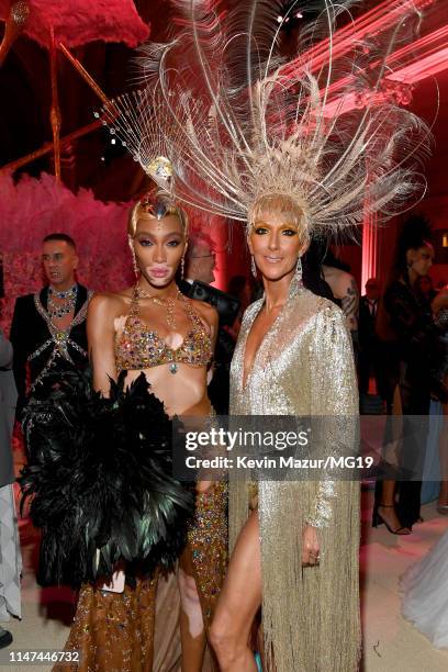 Winnie Harlow and Celine Dion attends The 2019 Met Gala Celebrating Camp: Notes on Fashion at Metropolitan Museum of Art on May 06, 2019 in New York...