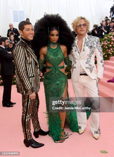 Evangelo Bousis, Ciara and Peter Dundas attend The 2019 Met Gala Celebrating Camp: Notes on Fashion at Metropolitan Museum of Art on May 06, 2019 in...