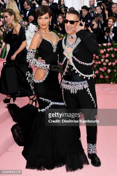 Bella Hadid and Jeremy Scott attends The 2019 Met Gala Celebrating Camp: Notes on Fashion at Metropolitan Museum of Art on May 06, 2019 in New York...