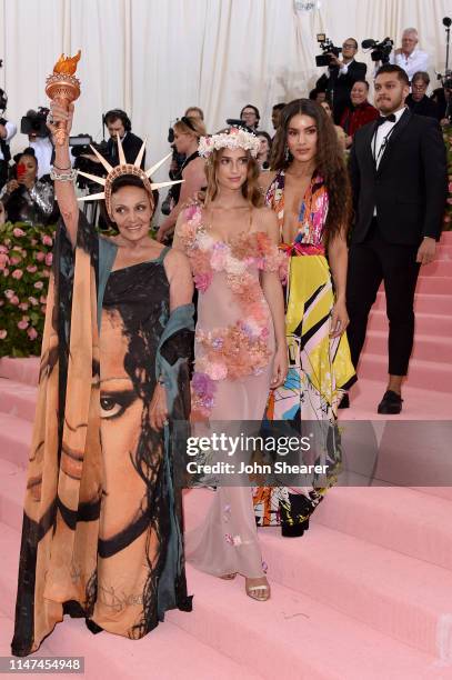 Diane von Furstenberg, Talita Von Furstenberg and Camila Coelho attend The 2019 Met Gala Celebrating Camp: Notes on Fashion at Metropolitan Museum of...