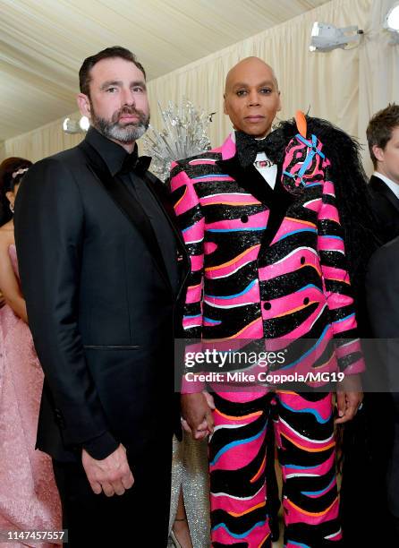 Georges LeBar and RuPaul attend The 2019 Met Gala Celebrating Camp: Notes on Fashion at Metropolitan Museum of Art on May 06, 2019 in New York City.