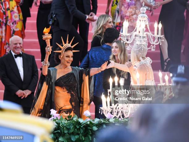 Diane von Furstenberg and Katy Perry attend the 2019 Met Gala Celebrating 'Camp: Notes on Fashion' at Metropolitan Museum of Art on May 06, 2019 in...