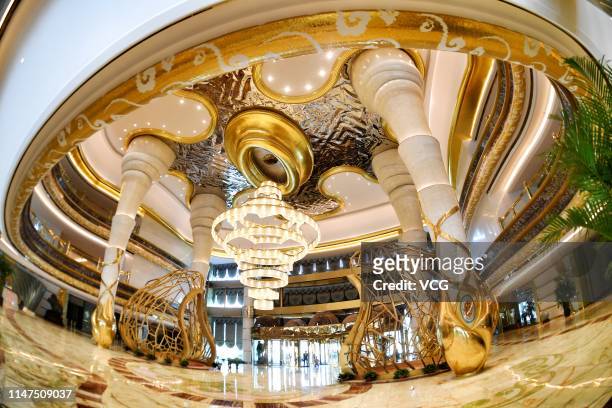 Inner view of Nanjing honeycomb hotel at a themed park on May 6, 2019 in Nanjing, Jiangsu Province of China. The honeycomb hotel, covering an area of...