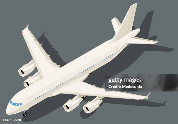 isometric plane vector - airport isometric stock illustrations