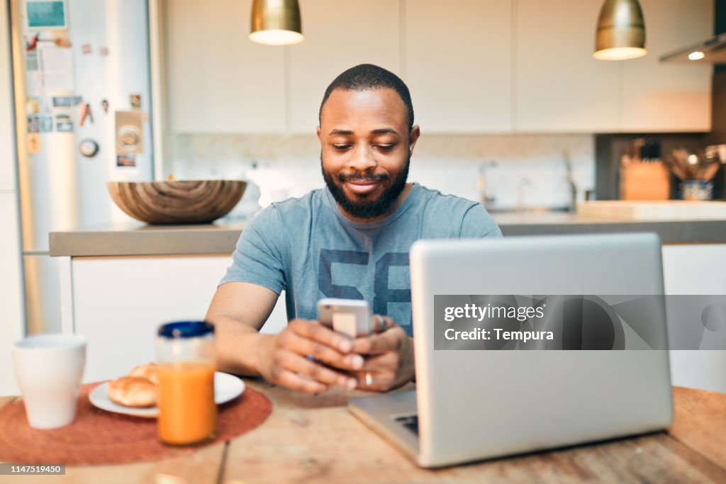 Millenial Using Technology Young Millennial Using Technology For His Investment And On Line ...