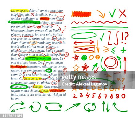 Vector Correction Marks Set Colorful Design Elements High-Res Vector ...