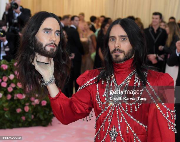Jared Leto arrives for the 2019 Met Gala celebrating Camp: Notes on Fashion at The Metropolitan Museum of Art on May 06, 2019 in New York City.