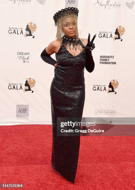 Crystal Paris arrives at the WACO Theater Center's 3rd Annual Wearable Art Gala at The Barker Hangar at Santa Monica Airport on June 1, 2019 in Santa...