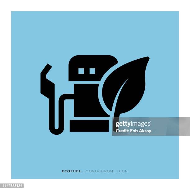 ecofuel monochrome icon - biodiesel stock illustrations