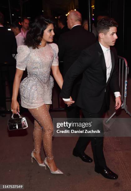 Priyanka Chopra and Nick Jonas attend the 2019 Met Gala Boom Boom Afterparty at The Standard hotel on May 06, 2019 in New York City.