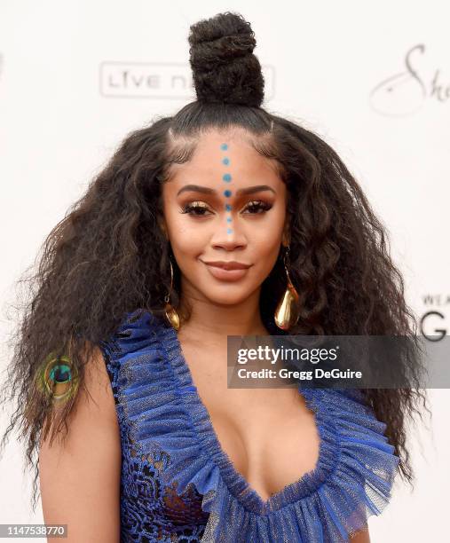 Saweetie arrives at the WACO Theater Center's 3rd Annual Wearable Art Gala at The Barker Hangar at Santa Monica Airport on June 1, 2019 in Santa...