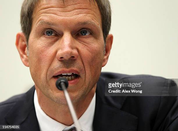 Of Deutsche Telekom AG Rene Obermann testifies during a hearing before the Intellectual Property, Competition and the Internet Subcommittee of the...