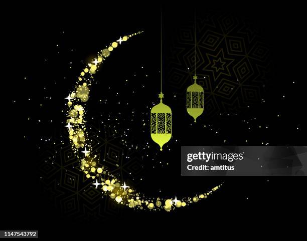 stockillustraties, clipart, cartoons en iconen met ramadan kareem - ramadan moon