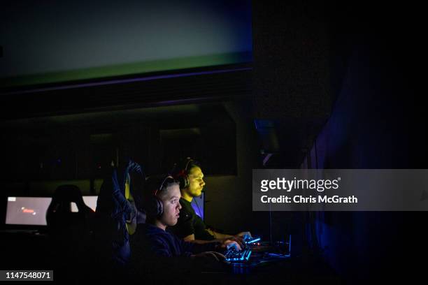 Men play Esports video games at XPortalEsports on May 2, 2019 in Pristina, Kosovo. Kosovo has the youngest population in Europe. A recent EU-backed...