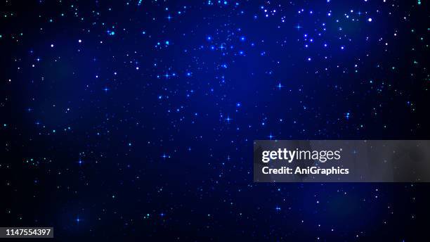 night shining starry sky, blue space background with stars, cosmos background - star space stock illustrations