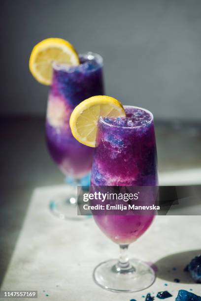 galaxy lemonade. close changing lemonade - slush ice stock pictures, royalty-free photos & images