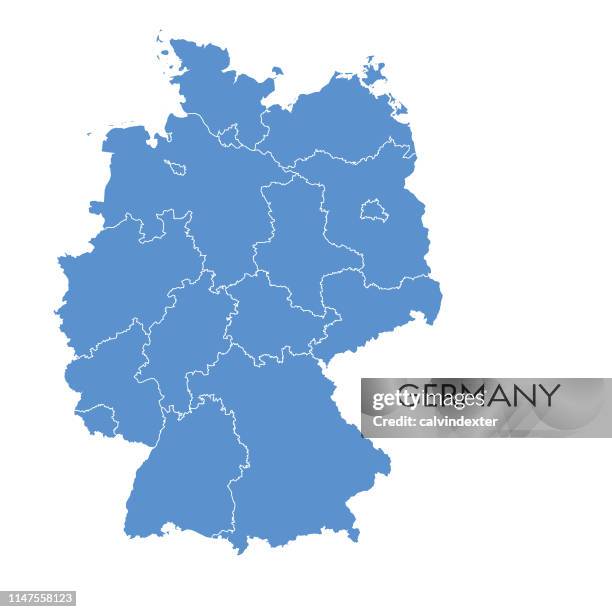 illustrazioni stock, clip art, cartoni animati e icone di tendenza di mappa della germania - central europe