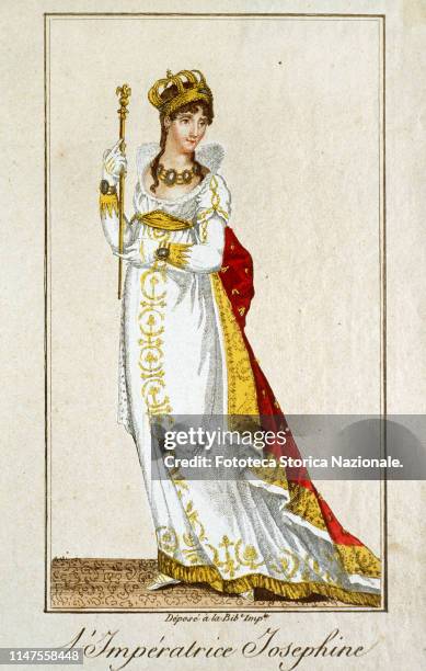 Joséphine de Beauharnais Empress of the French. 'Empress Josephine in the clothes of the day of the coronation, 1804'. In 1796 he married Napoleon...