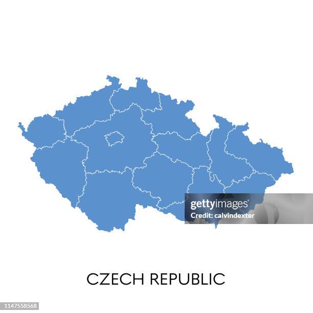 stockillustraties, clipart, cartoons en iconen met tsjechische republiek kaart - czech republic