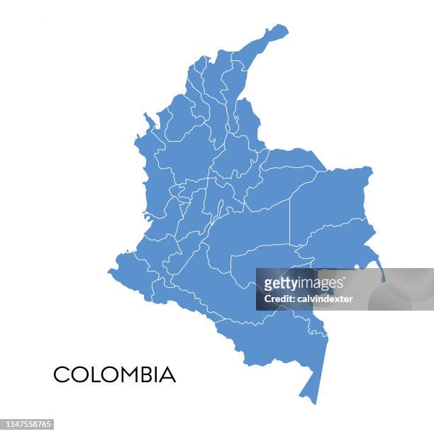 kolumbien-karte - colombia stock-grafiken, -clipart, -cartoons und -symbole