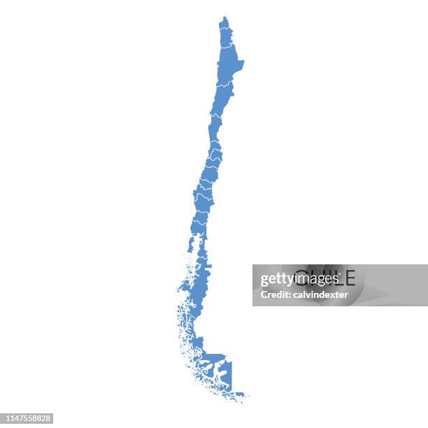 bildbanksillustrationer, clip art samt tecknat material och ikoner med karta över chile - chile