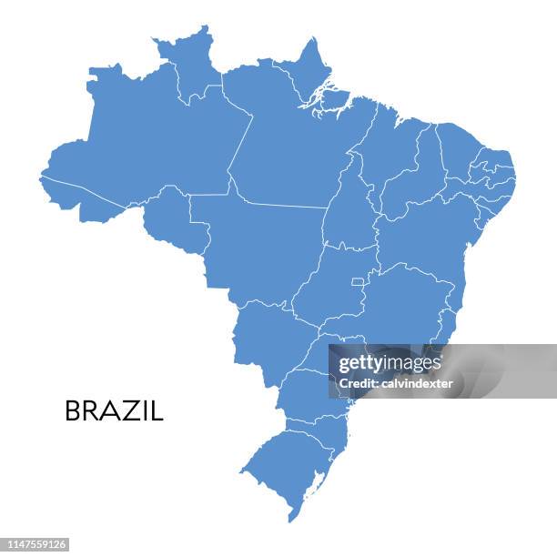 stockillustraties, clipart, cartoons en iconen met kaart brazilië - brazil map