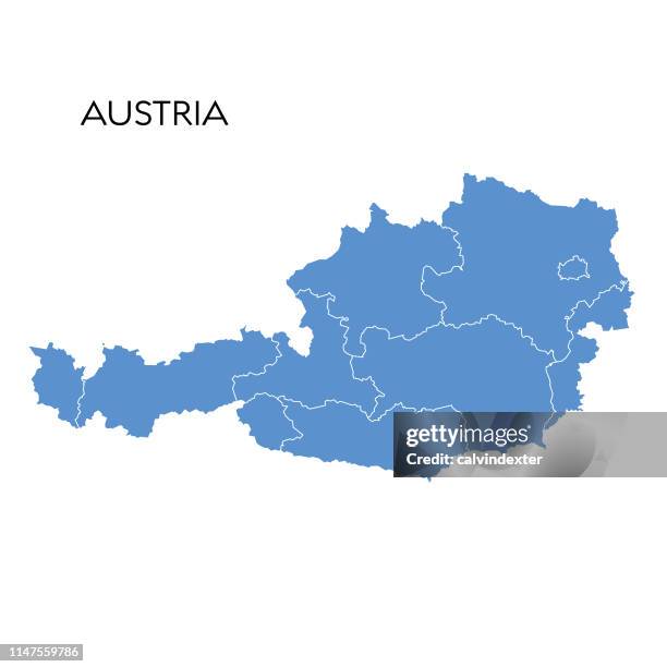 illustrazioni stock, clip art, cartoni animati e icone di tendenza di mappa dell'austria - austria