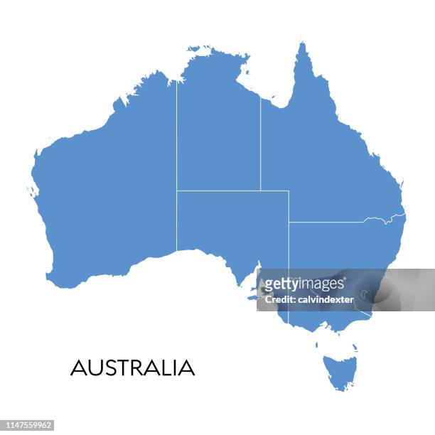 australien-karte - australia stock-grafiken, -clipart, -cartoons und -symbole