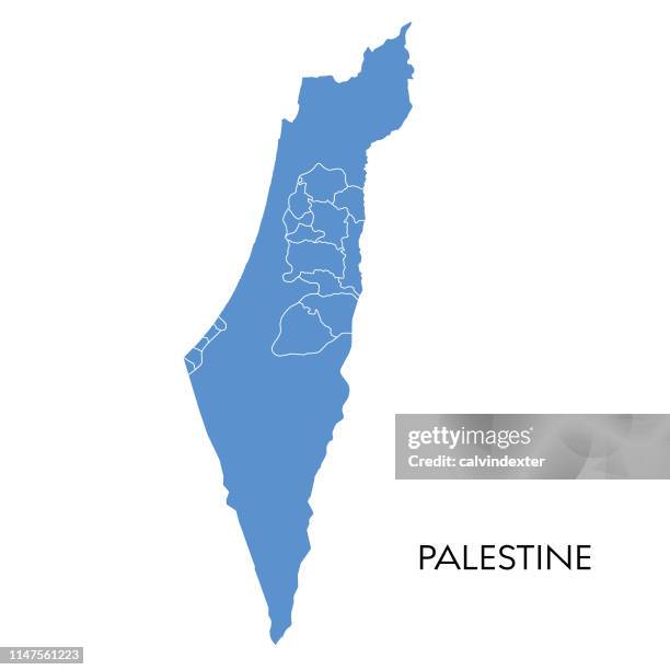 巴勒斯坦地圖 - 巴勒斯坦領土 幅插畫檔、美工圖案、卡通及圖標