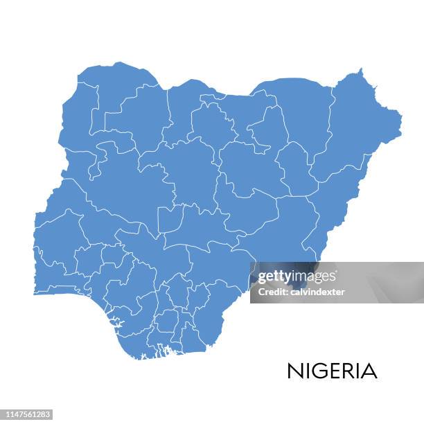 illustrazioni stock, clip art, cartoni animati e icone di tendenza di mappa della nigeria - nigeria