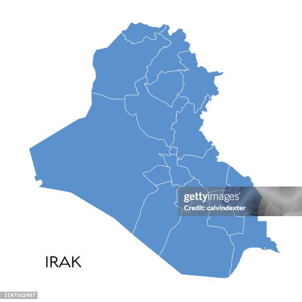 bildbanksillustrationer, clip art samt tecknat material och ikoner med karta över irak - irak