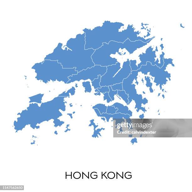 hong kong map - hong kong stock illustrations