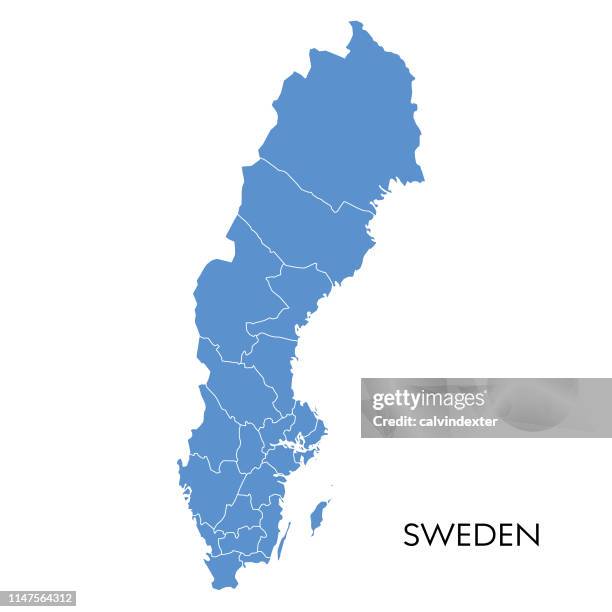 ilustraciones, imágenes clip art, dibujos animados e iconos de stock de mapa de suecia - swedish map